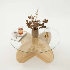 Bubble Couchtisch | GEHÄRTETES GLAS | Saphir-Eiche