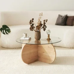 Bubble Couchtisch | GEHÄRTETES GLAS | Saphir-Eiche