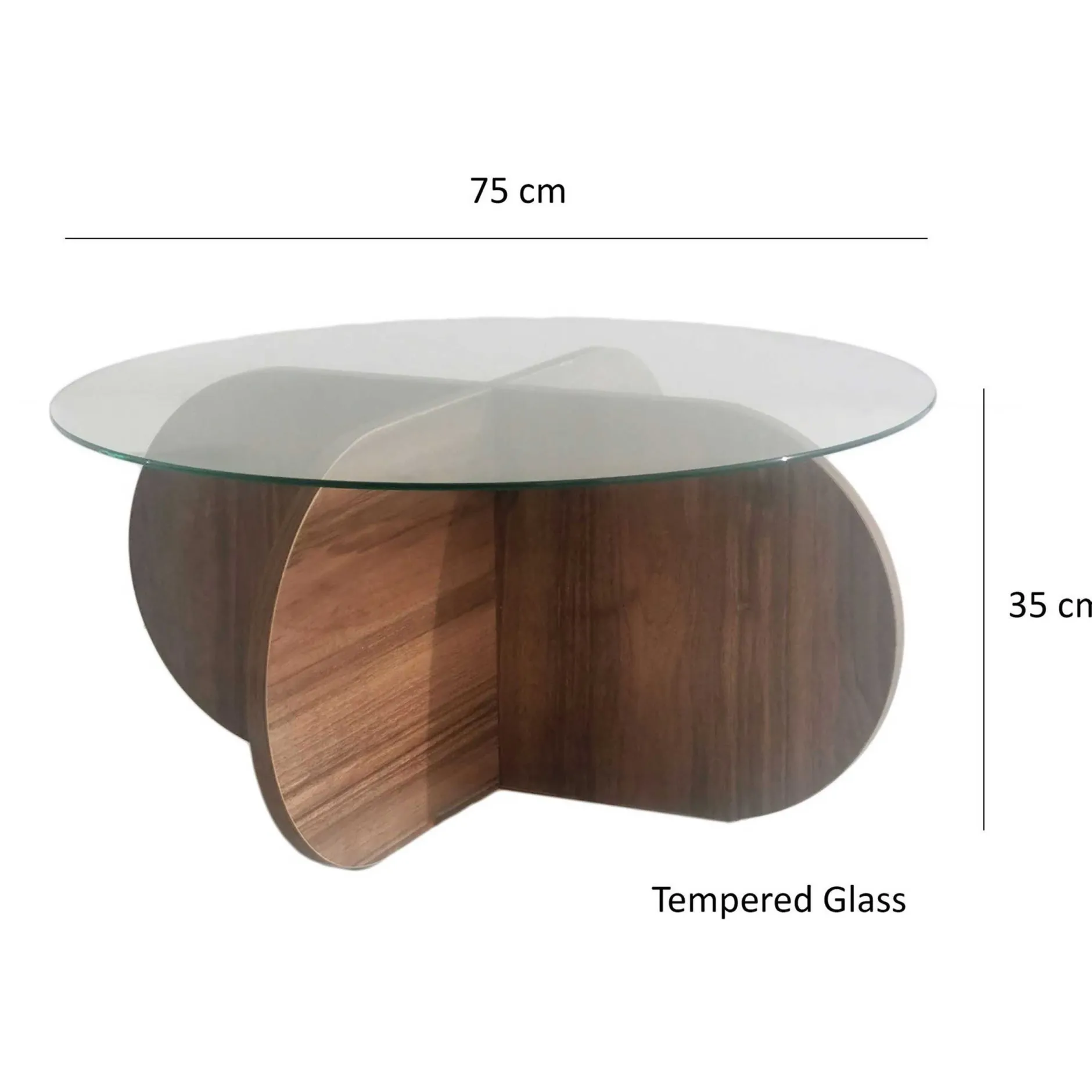 Bubble CT Couchtisch | GEHÄRTETES GLAS | Walnuss