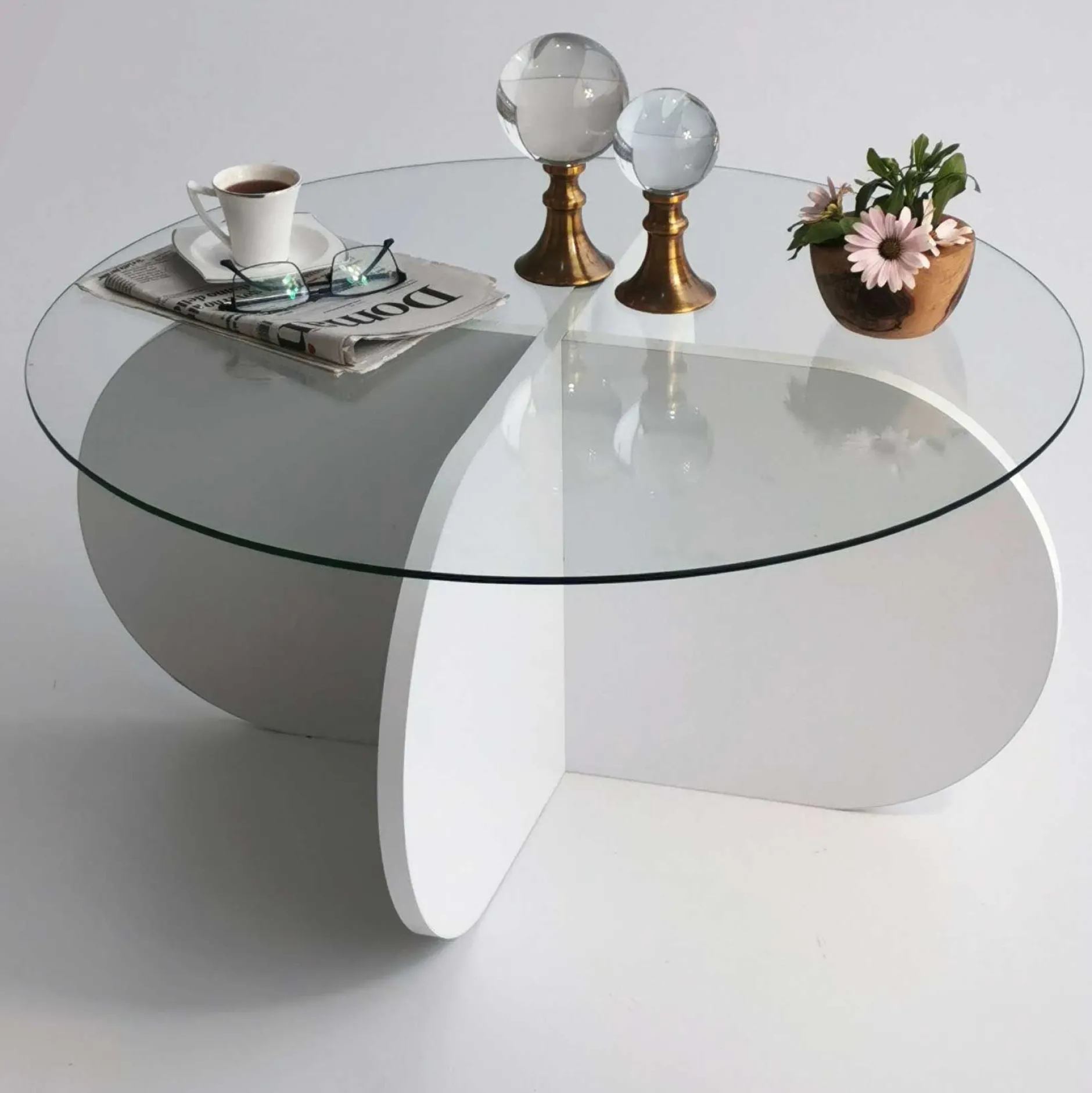 Bubble CT Couchtisch | GEHÄRTETES GLAS | Weiß
