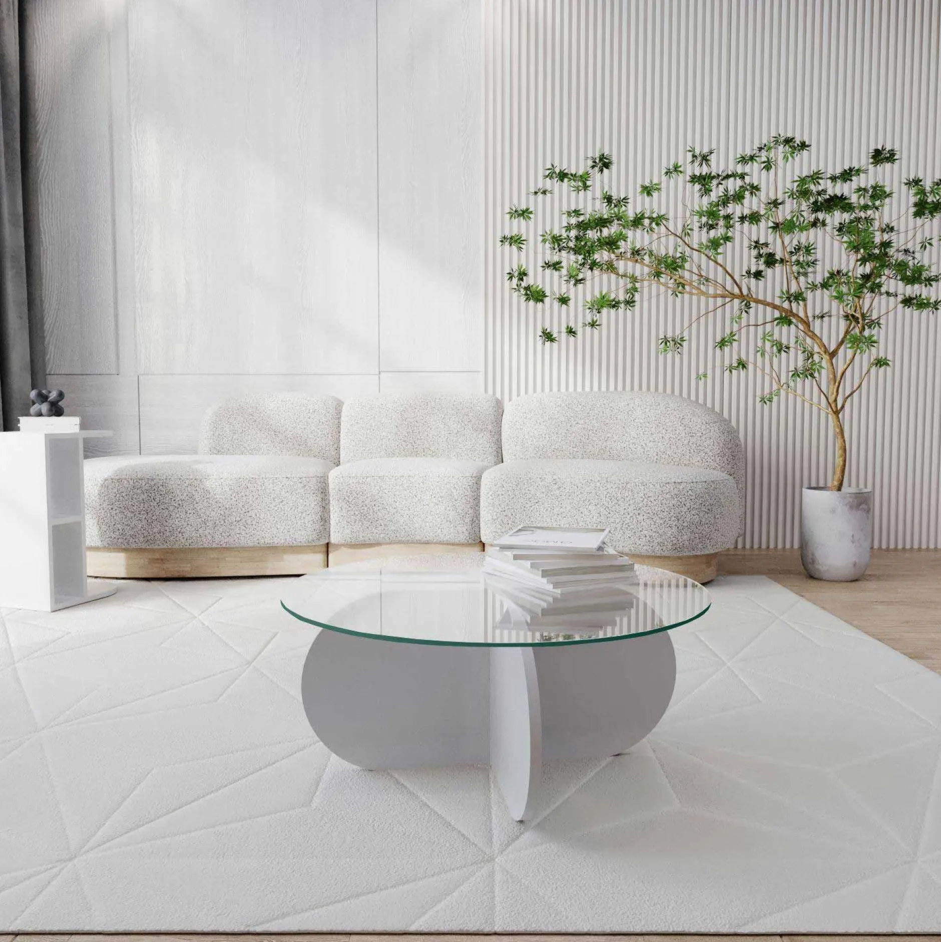 Bubble CT Couchtisch | GEHÄRTETES GLAS | Weiß