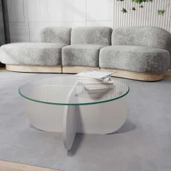 Bubble CT Couchtisch | GEHÄRTETES GLAS | Weiß