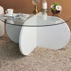 Bubble CT Couchtisch | GEHÄRTETES GLAS | Weiß