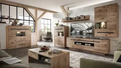 Buffetschrank Bellini 125cm 3 Türen und 2 Schubladen - Eiche/anthrazit