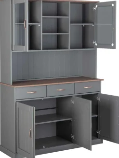 Buffetschrank Cerci 131cm mit 5 Türen und 3 Schubladen - grau