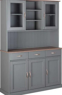 Buffetschrank Cerci 131cm mit 5 Türen und 3 Schubladen - grau
