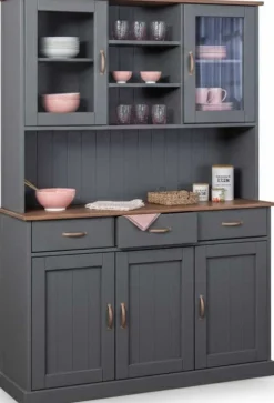 Buffetschrank Cerci 131cm mit 5 Türen und 3 Schubladen - grau