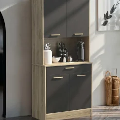 Buffetschrank Diede-Kronberg Eiche/Mattschwarz