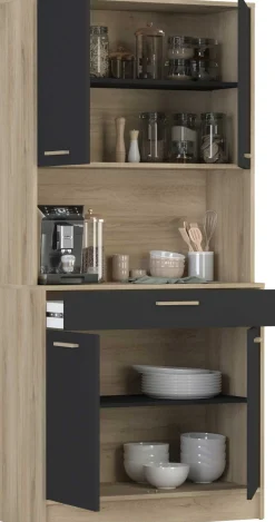 Buffetschrank Diede-Kronberg Eiche/Mattschwarz