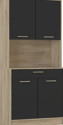 Buffetschrank Diede-Kronberg Eiche/Mattschwarz