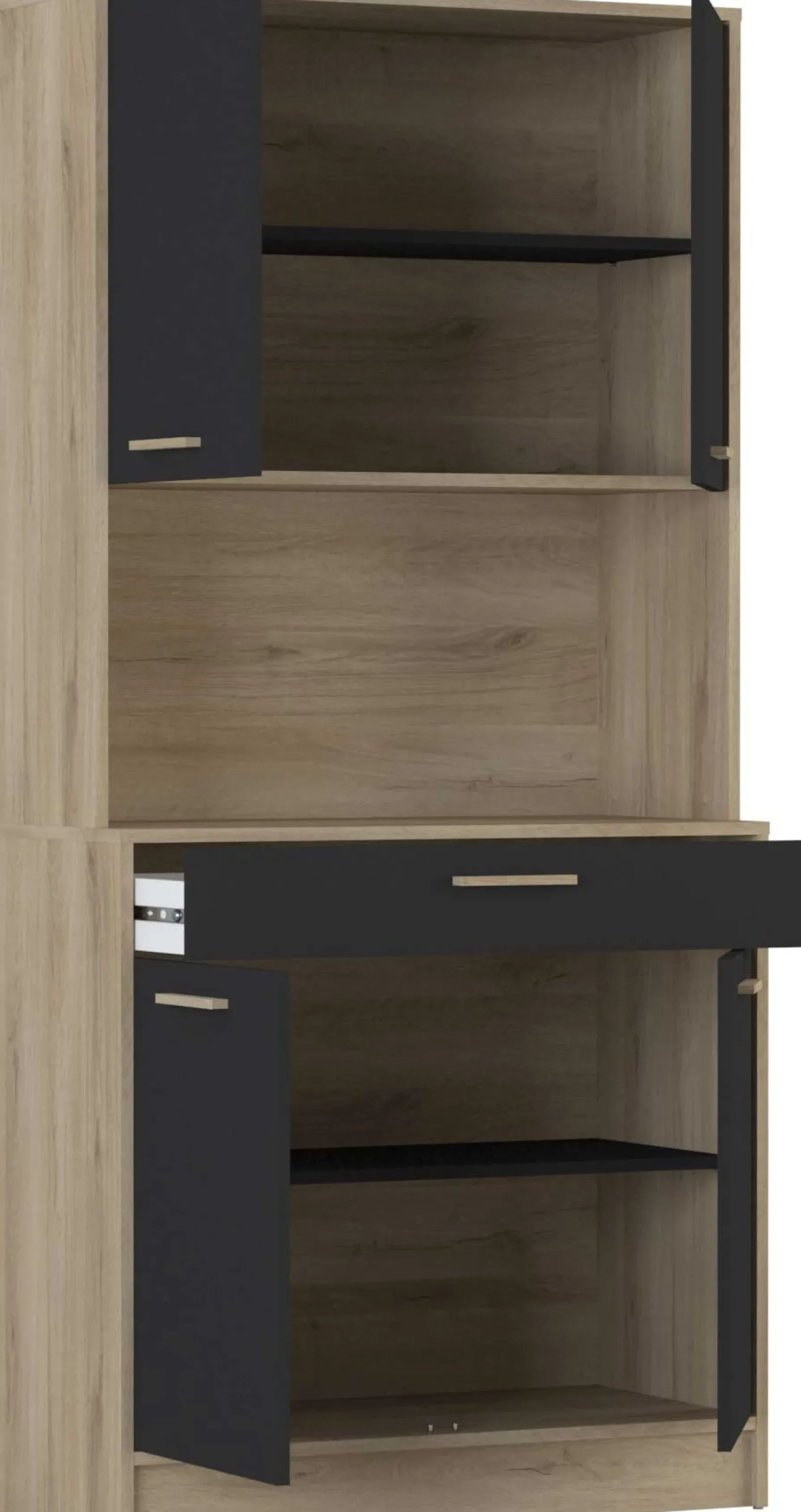 Buffetschrank Diede-Kronberg Eiche/Mattschwarz
