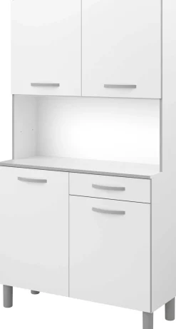 Buffetschrank Easy 101cm, 4 Türen und 1 Schublade - weiß