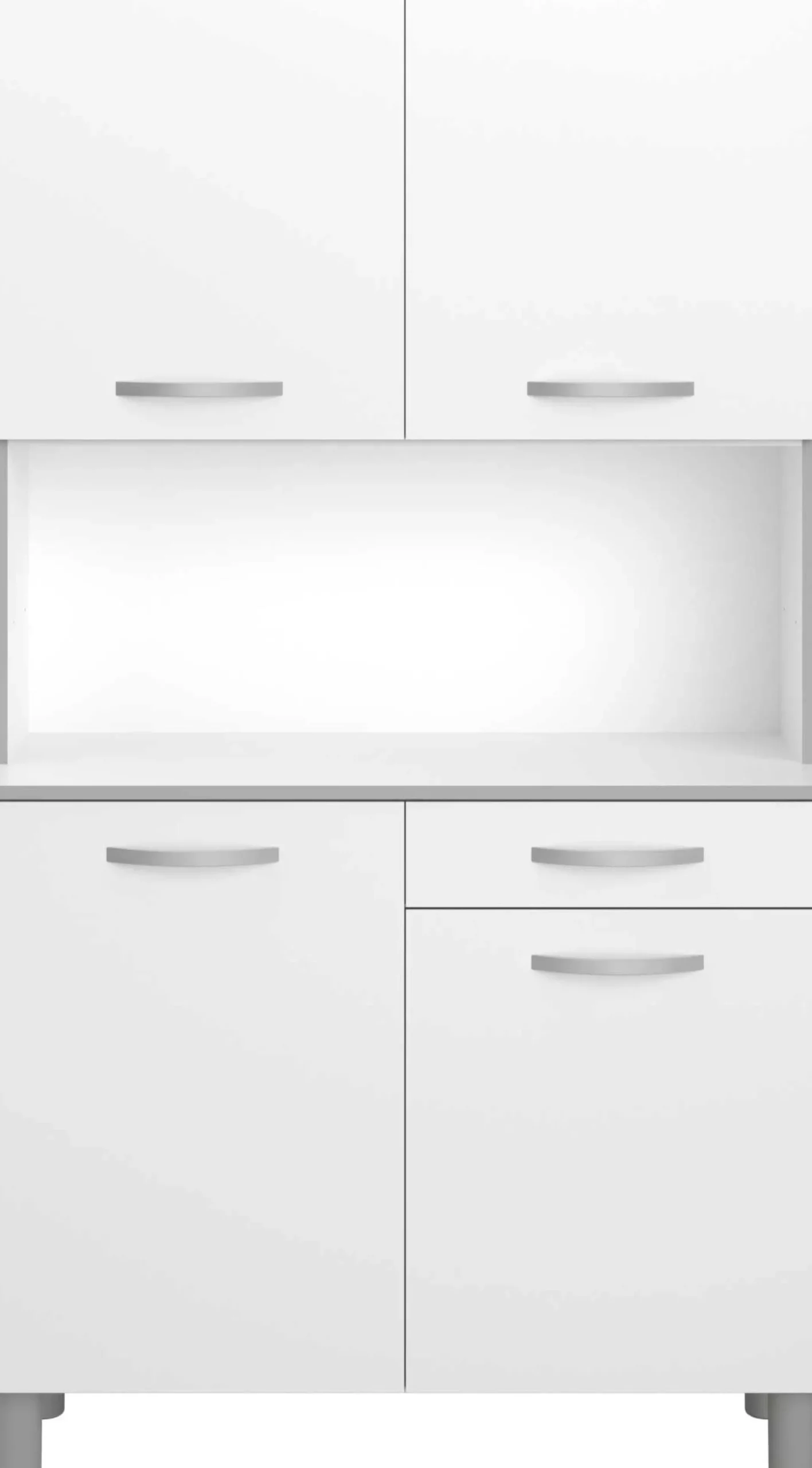Buffetschrank Easy 101cm, 4 Türen und 1 Schublade - weiß