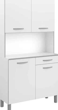 Buffetschrank Easy 101cm, 4 Türen und 1 Schublade - weiß