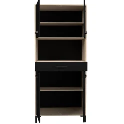 Buffetschrank Felicity 80cm, 4 Türen und 1 Schublade - Eichendekor/schwarz