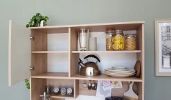 Buffetschrank Lydia 100cm, 3 Türen und 1 Schublade - Dekor Weiß/Eiche