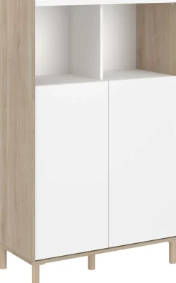 Buffetschrank Morpheus - 84x40x135cm - 2 Türen - Eiche Dekor/Weiß