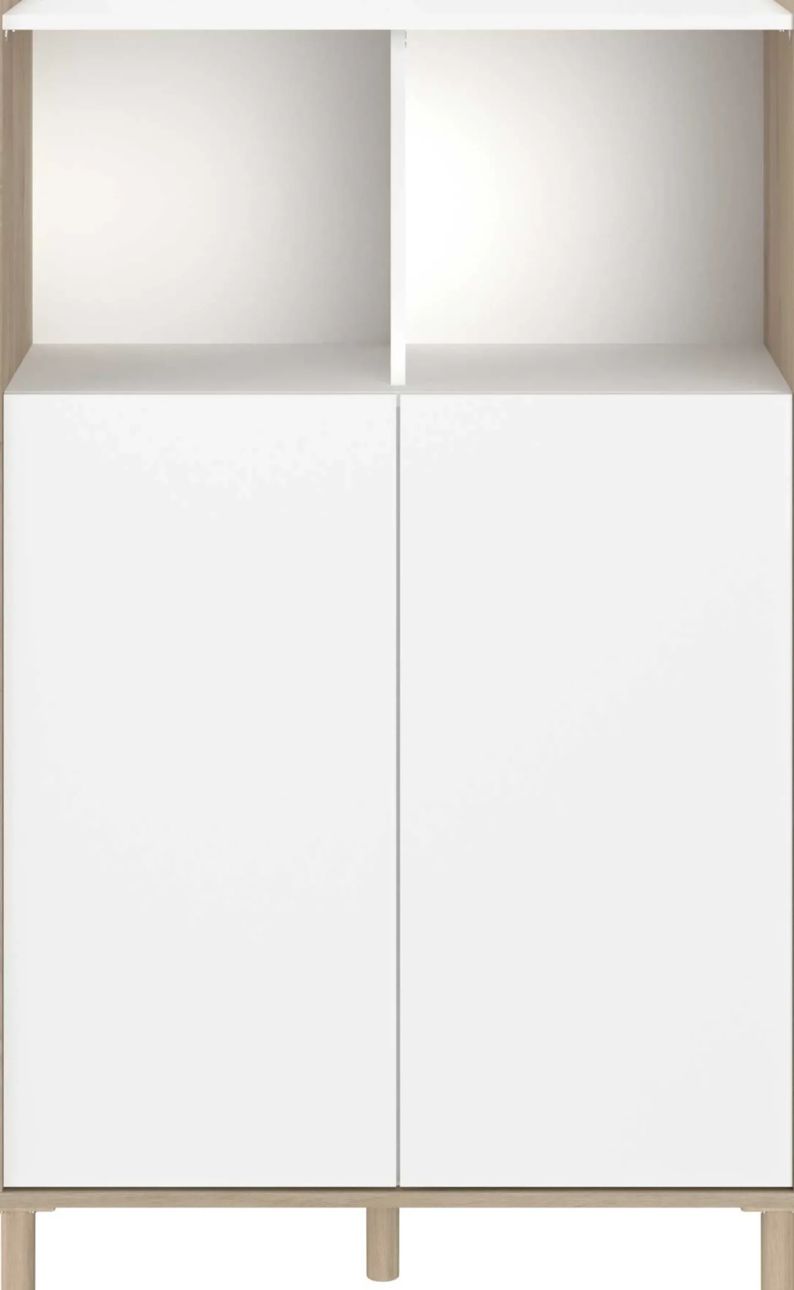 Buffetschrank Morpheus - 84x40x135cm - 2 Türen - Eiche Dekor/Weiß