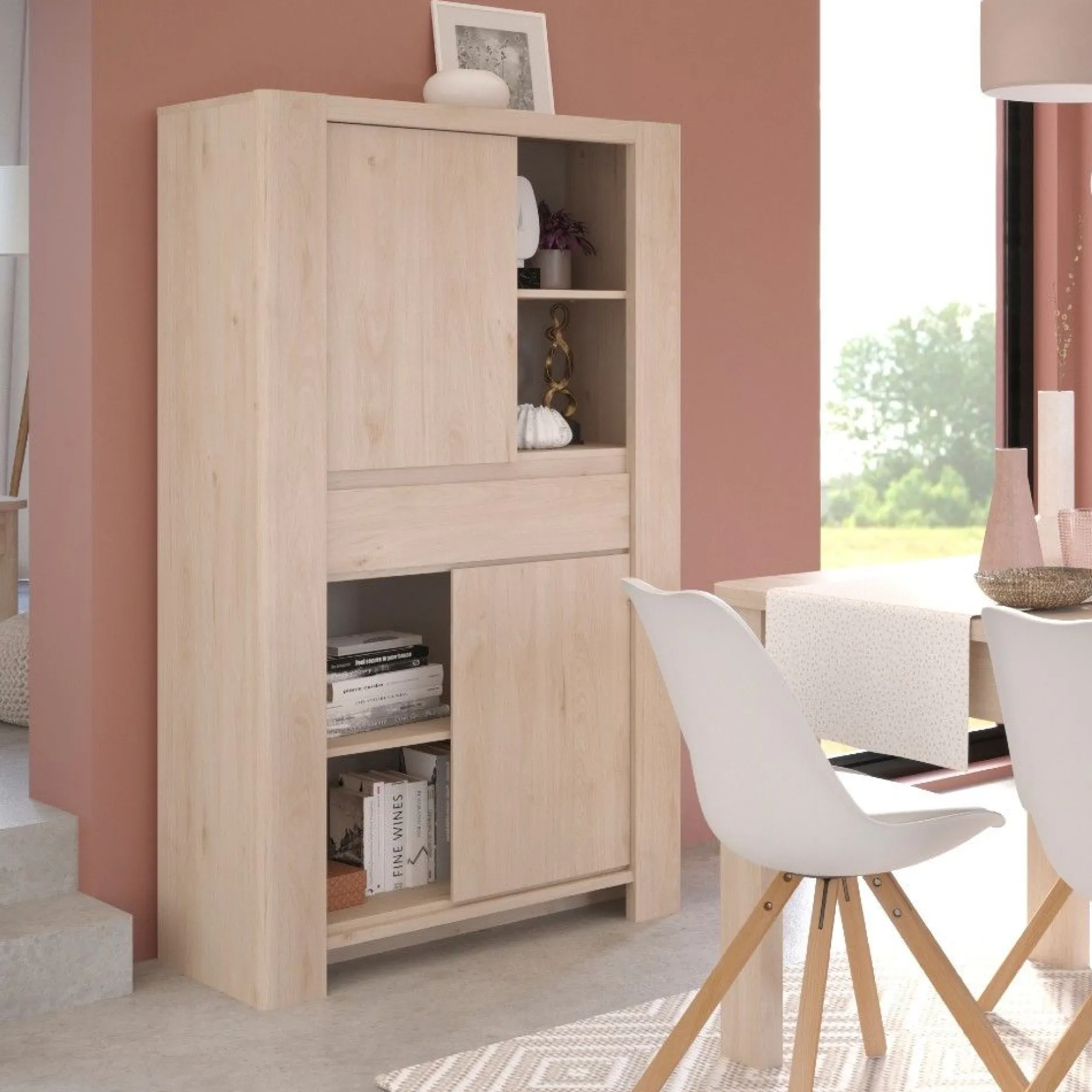 Buffetschrank Porto 90cm mit 2 Türen und 1 Schublade - jackson oak