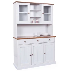 Buffetschrank Westerland breit - weiß/braun