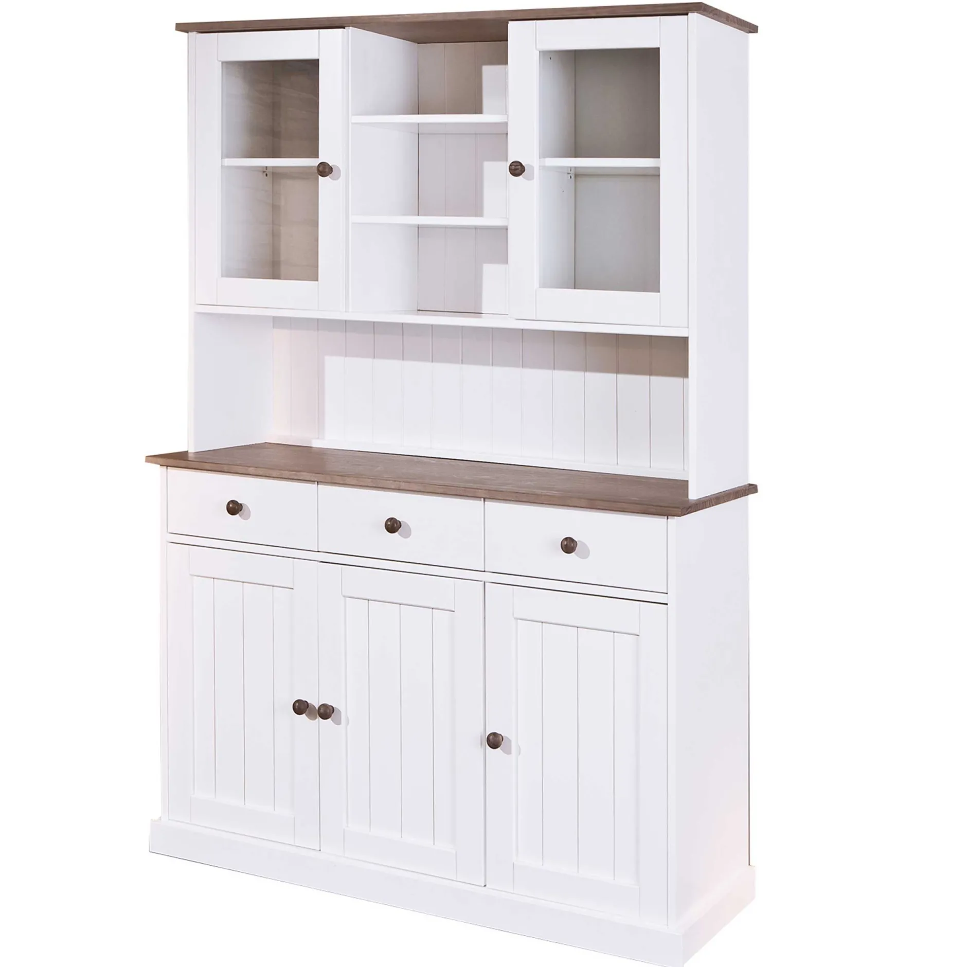 Buffetschrank Westerland breit - weiß/braun