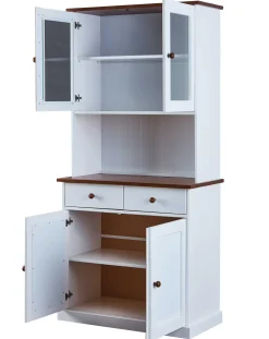 Buffetschrank Westerland schmal - weiß/braun