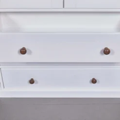 Buffetschrank Westerland | 90 x 38,4 x 190 | Kiefer massiv | Farbe: Weiß