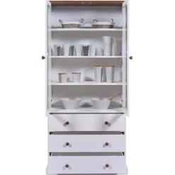 Buffetschrank Westerland | 90 x 38,4 x 190 | Kiefer massiv | Farbe: Weiß