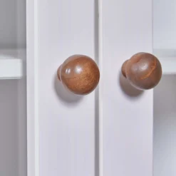 Buffetschrank Westerland | 90 x 38,4 x 190 | Kiefer massiv | Farbe: Weiß
