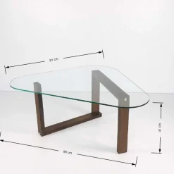 Cam Couchtisch | GEHÄRTETES GLAS | Walnuss