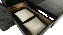 Candy Eckbank links - mit Stauraum - schwarz