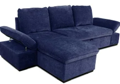 Candy Eckbank links - mit Stauraum - blau