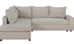 Castel Ecksofa links - mit Stauraum - weißer Rippensamt