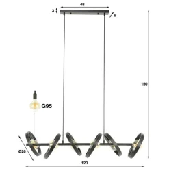 CharlesHängeleuchte für 3 Lichtquellen -Charcoal