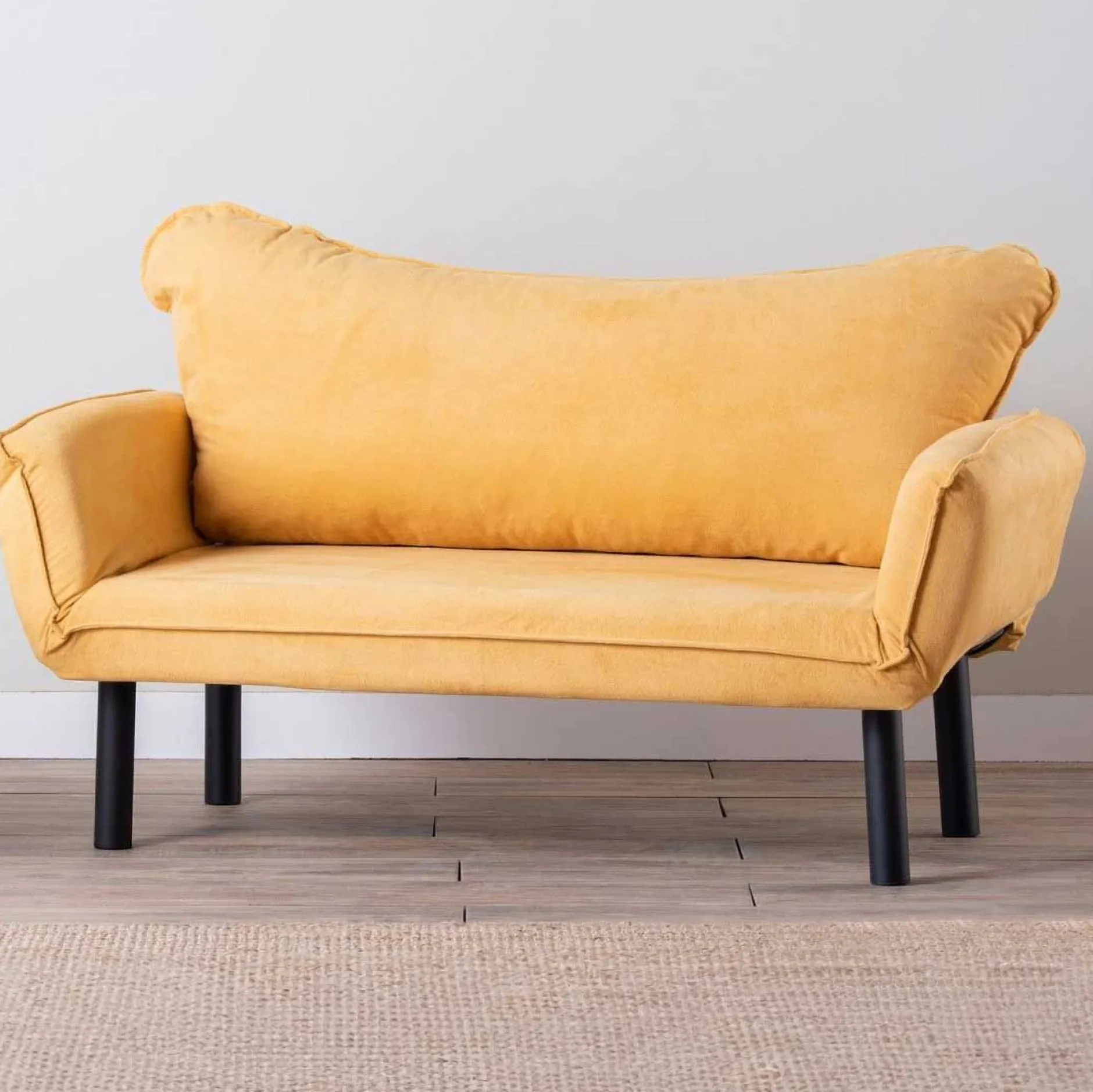 Chatto 2-Sitzer-Schlafsofa | Metallrahmen | Senfgelb