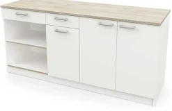 Chef-Unterschrank mit Platz für Spüle, Backofen und Kochfeld - Kronberg Eiche/Mattweiß