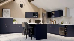 Chester Buffetschrank - 4 Türen und 1 Schublade - Indigo/Marmor