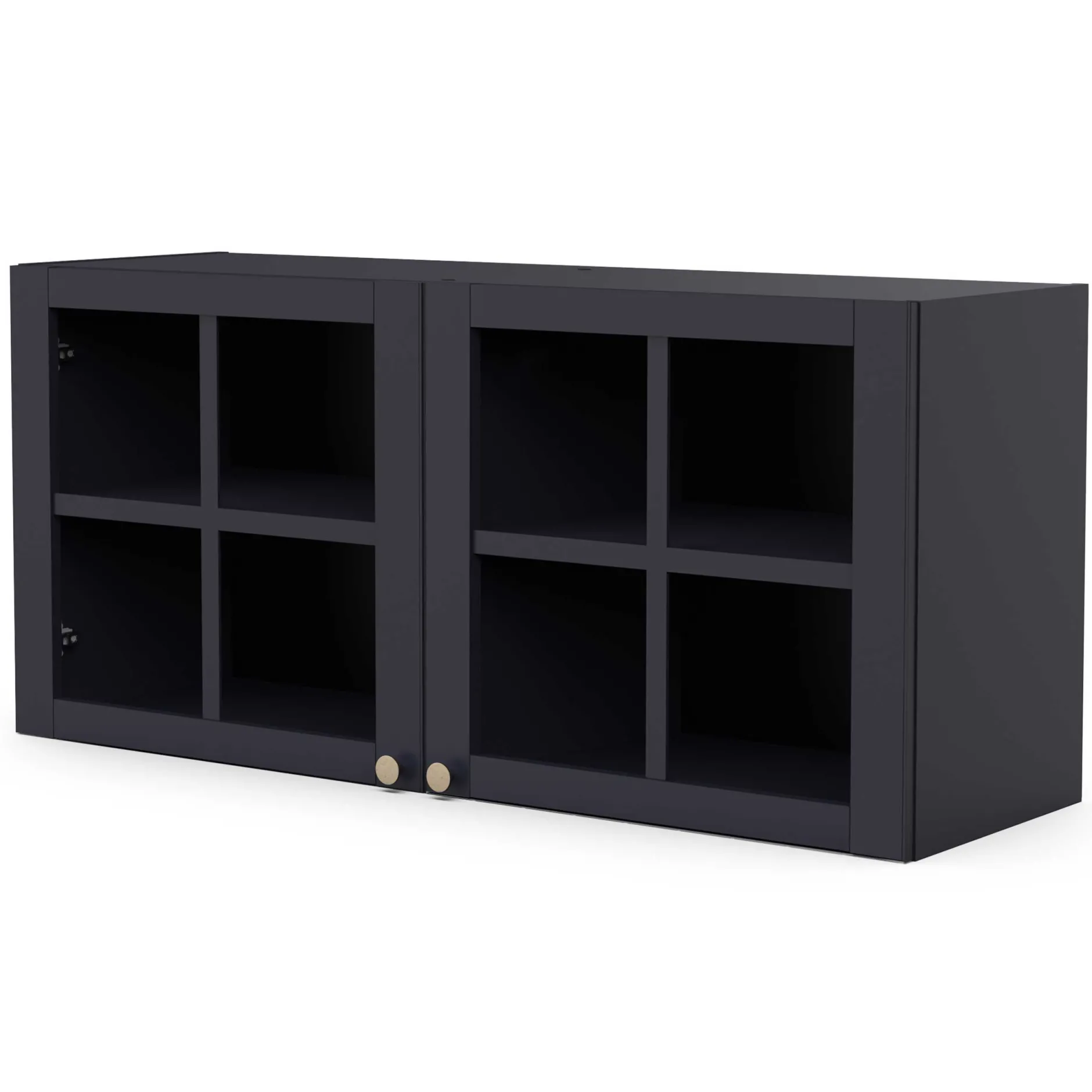 Chester Wandschrank - 120x37x55cm - 2 Türen aus Glas - indigo