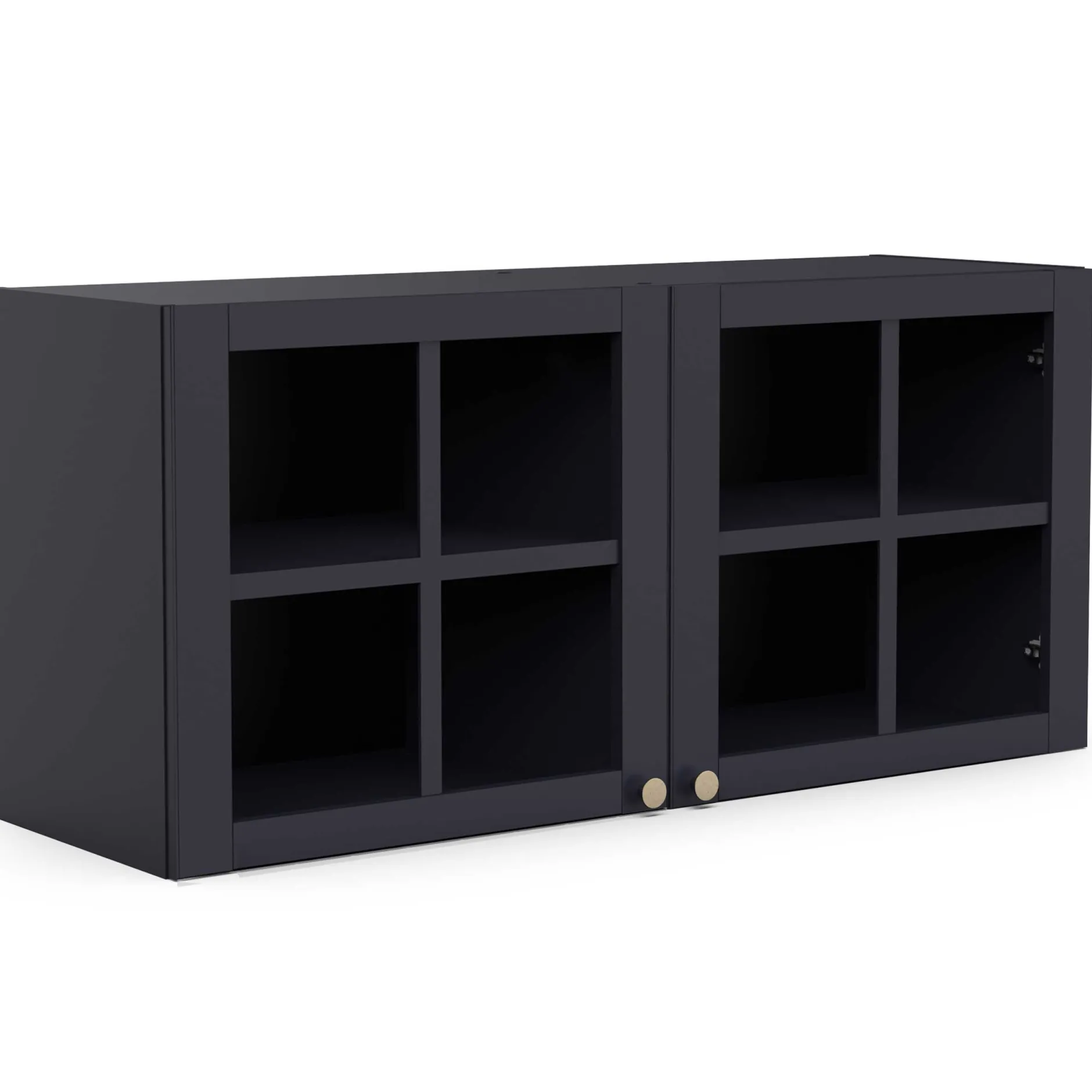 Chester Wandschrank - 120x37x55cm - 2 Türen aus Glas - indigo