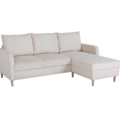Chip Ecksofa rechts - 192x137x82cm - beige gerippter Samt