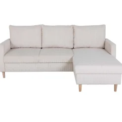 Chip Ecksofa rechts - 192x137x82cm - beige gerippter Samt