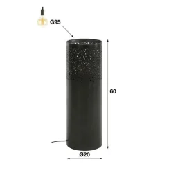 Cindra Stehleuchte 60 cm-schwarz nickel