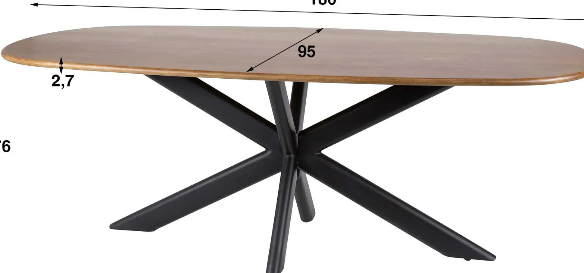 Cliff Oval Tube 180 cm Esstisch (Sand)