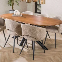 Cliff Oval Tube Esstisch 215cm - Mango Sand