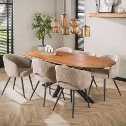 Cliff Oval Tube Esstisch 215cm - Mango Sand