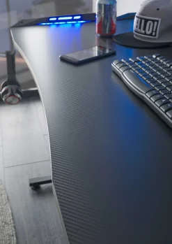 Computertisch Bernal - 119x60x76cm - mit LED-Beleuchtung - schwarz
