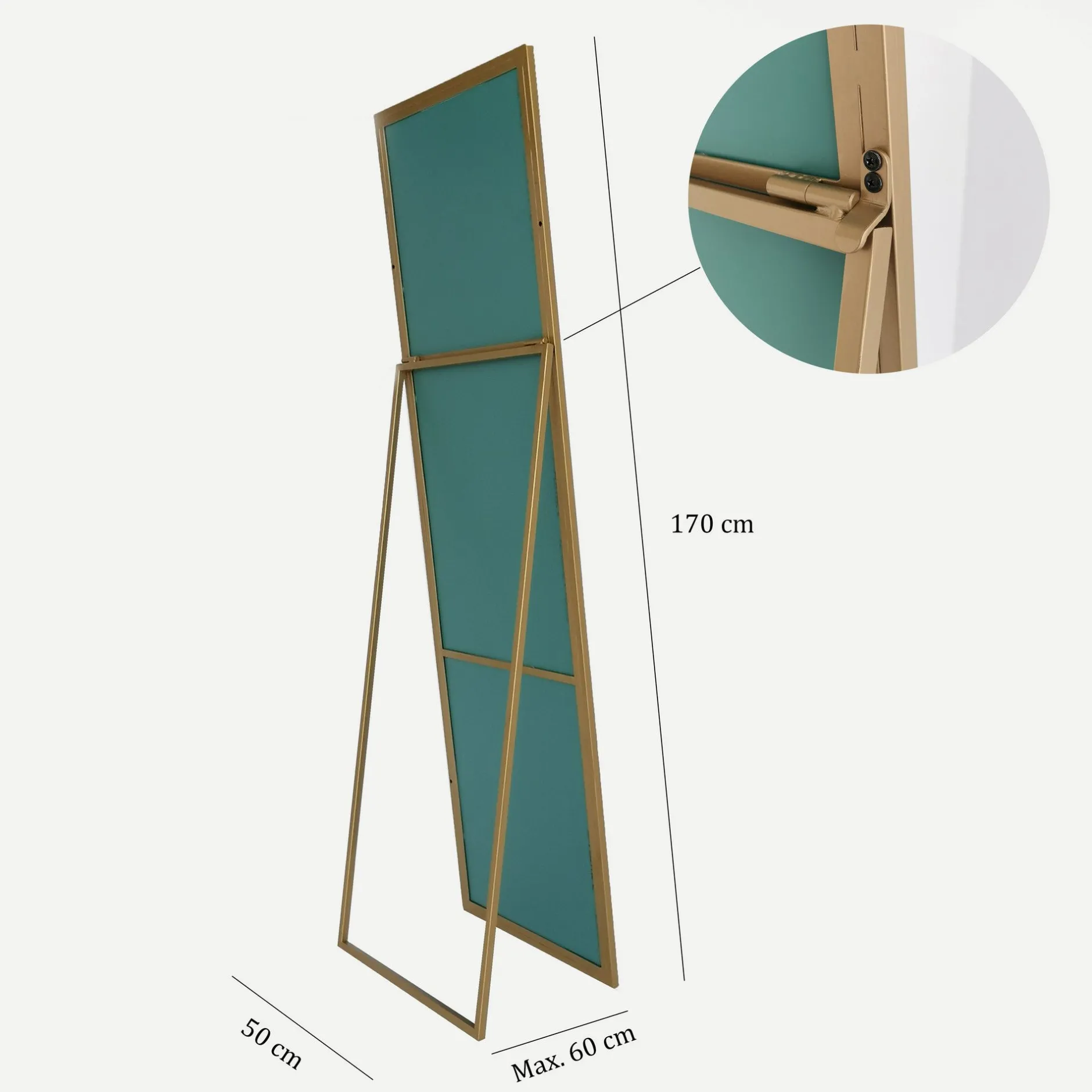 Cool Standspiegel | METALLRAHMEN | Gold