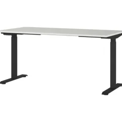 Cornel Elektrisch verstellbarer Schreibtisch - 160x80x72cm - hellgrau/schwarz