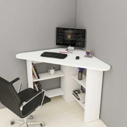 Corner Schreibtisch | 100 % MELAMIN | Weiß