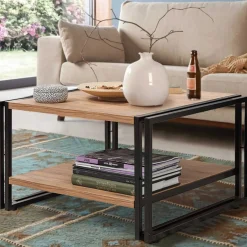 Cosmo Couchtisch | 100 % MELAMIN | Atlantische Kiefer, Schwarz